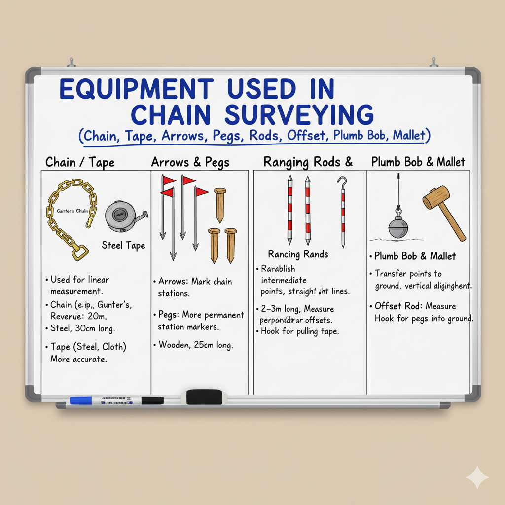 Equipment Used In Chain Surveying