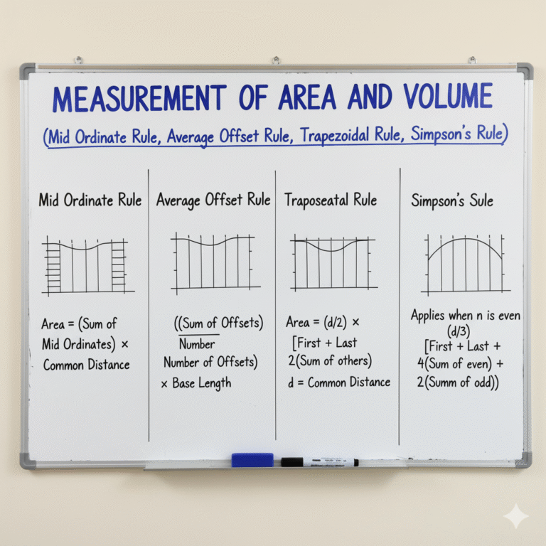 Measurement of Area and Volume (Mid Ordinate Rule, Average Offset Rule ...