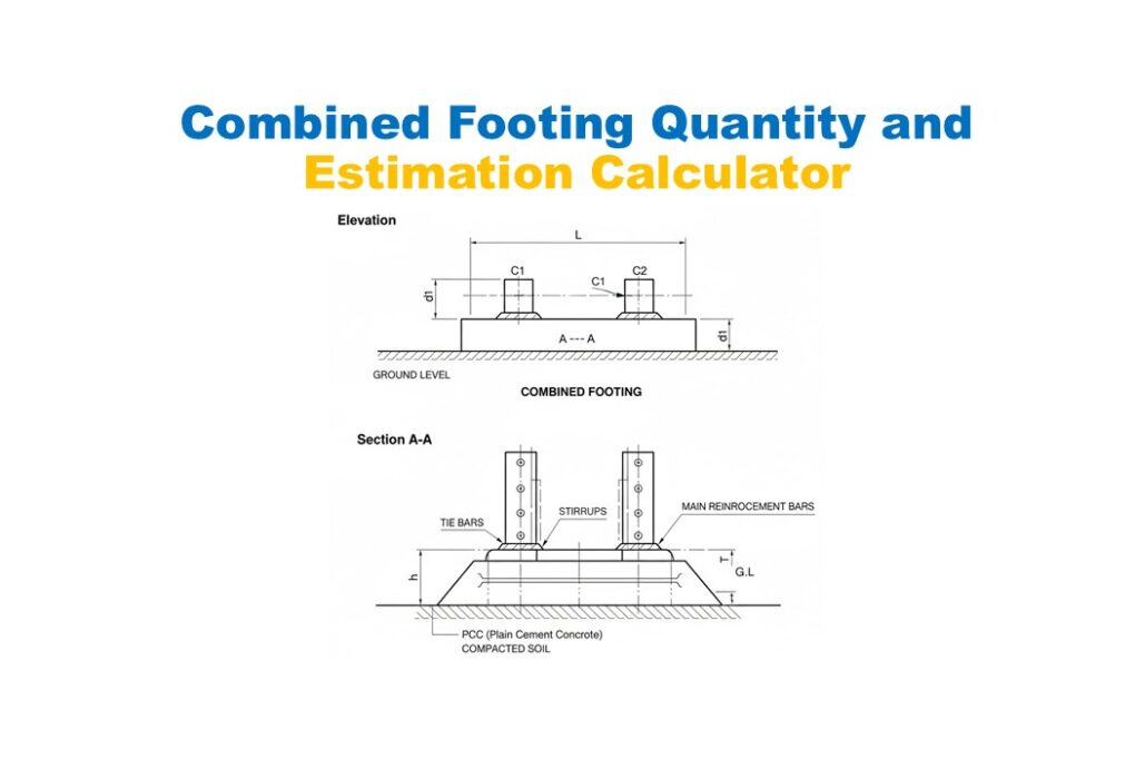 Combined Footing Quantity and Estimation Calculator