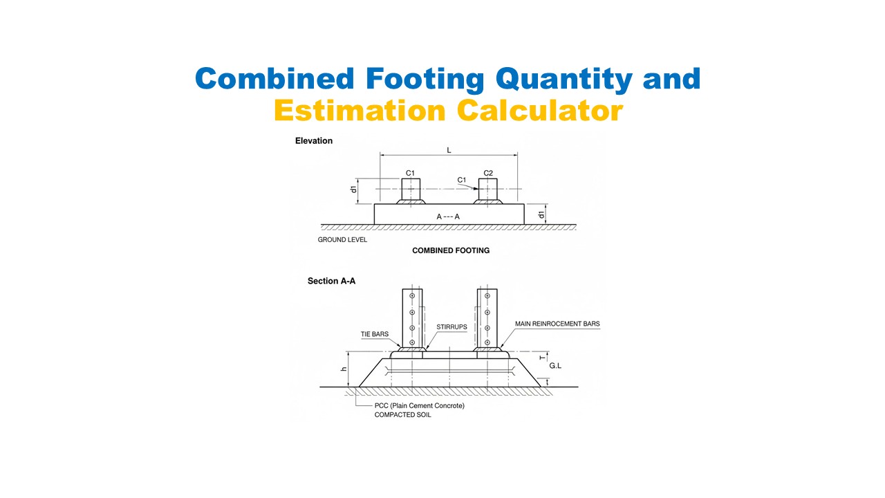 Combined Footing Quantity and Estimation Calculator