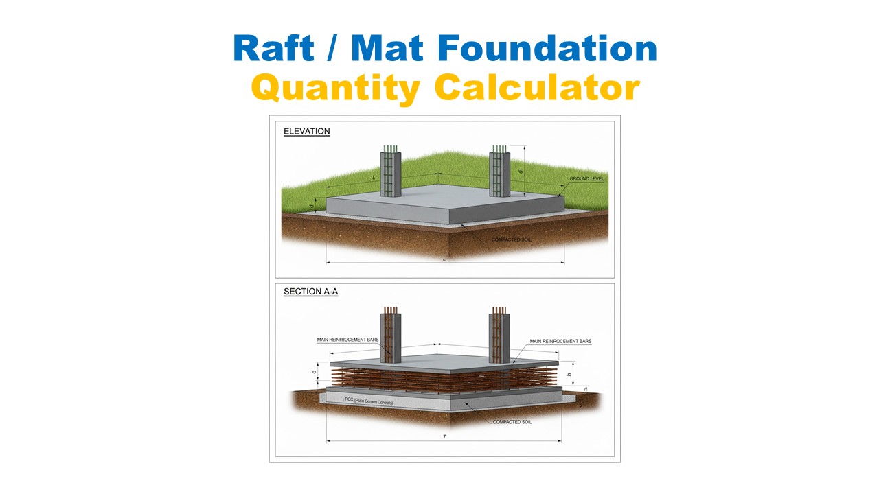 Raft / Mat Foundation Quantity Calculator