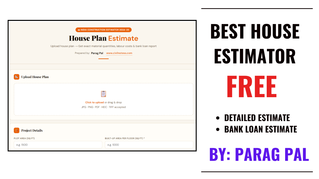 Best House plan estimator with Detailed Estimate