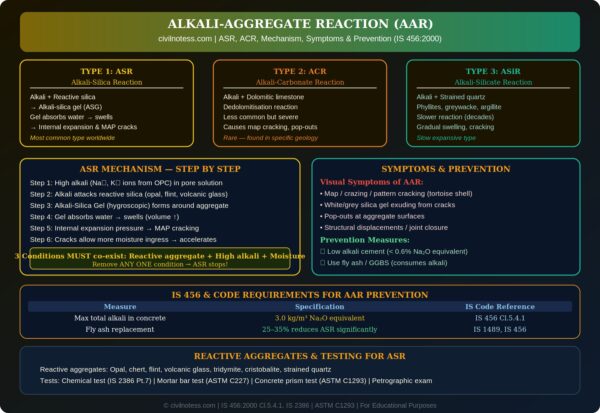 Aar Rigg Alkali-Aggregate Reaction (AAR): ASR, ACR, Mechanism, Symptoms ...