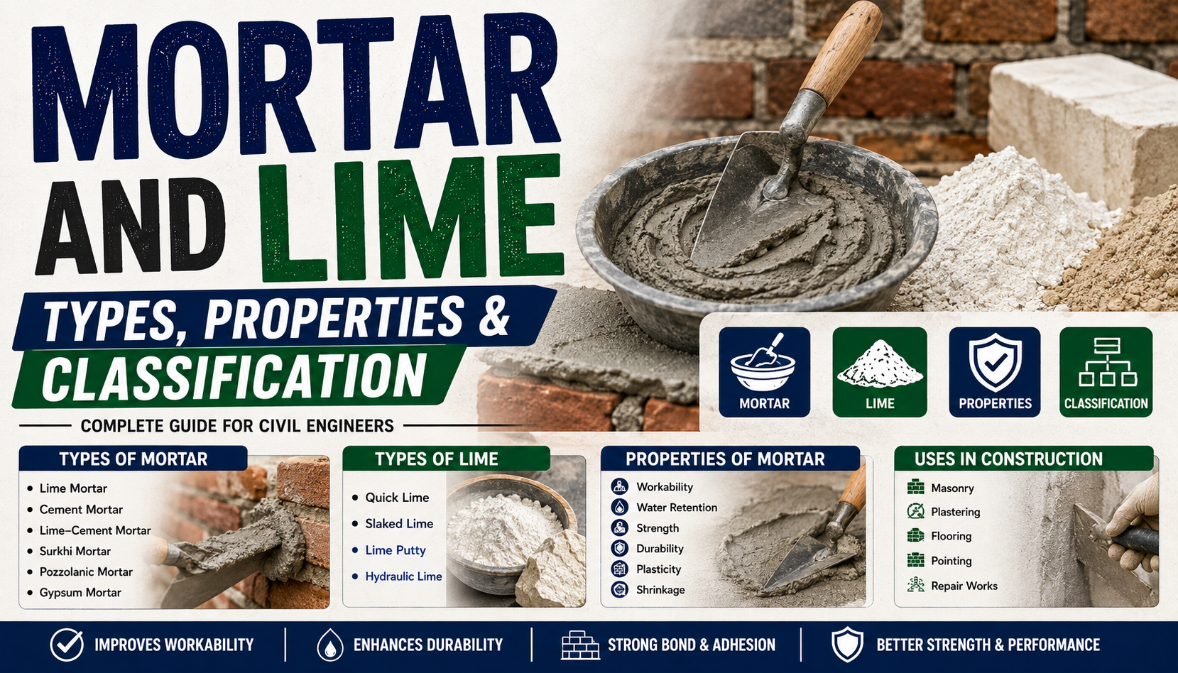 Mortar and Lime Types, Properties & Classification Explained