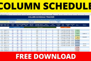Column Schedule Tracker Excel free download
