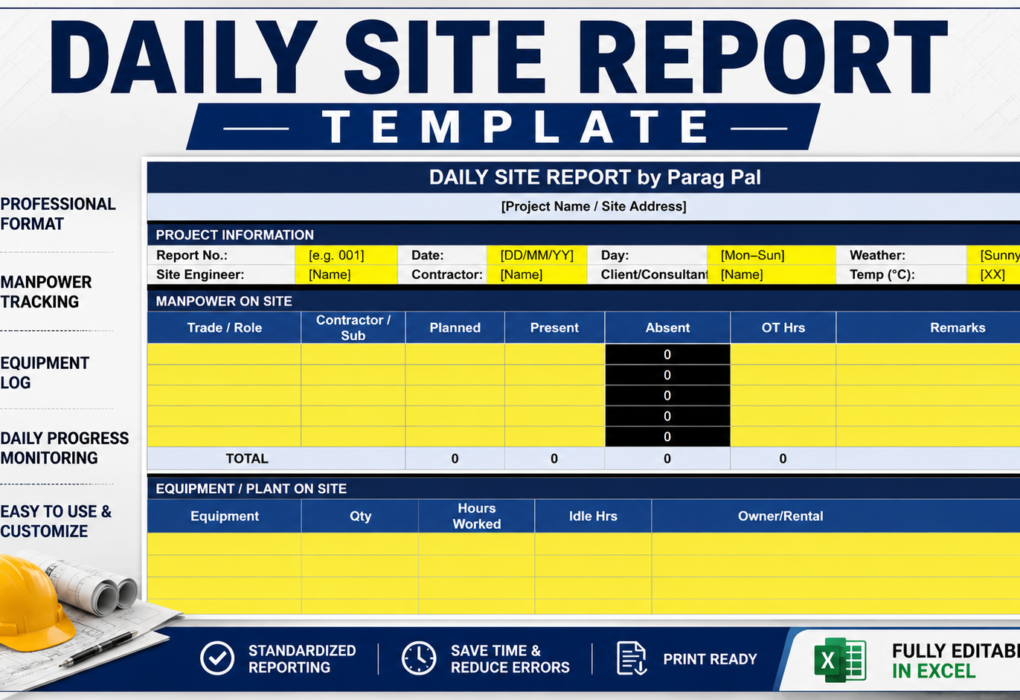 Daily Site Report Template for Civil Engineers
