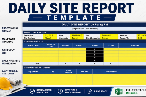 Daily Site Report Template for Civil Engineers