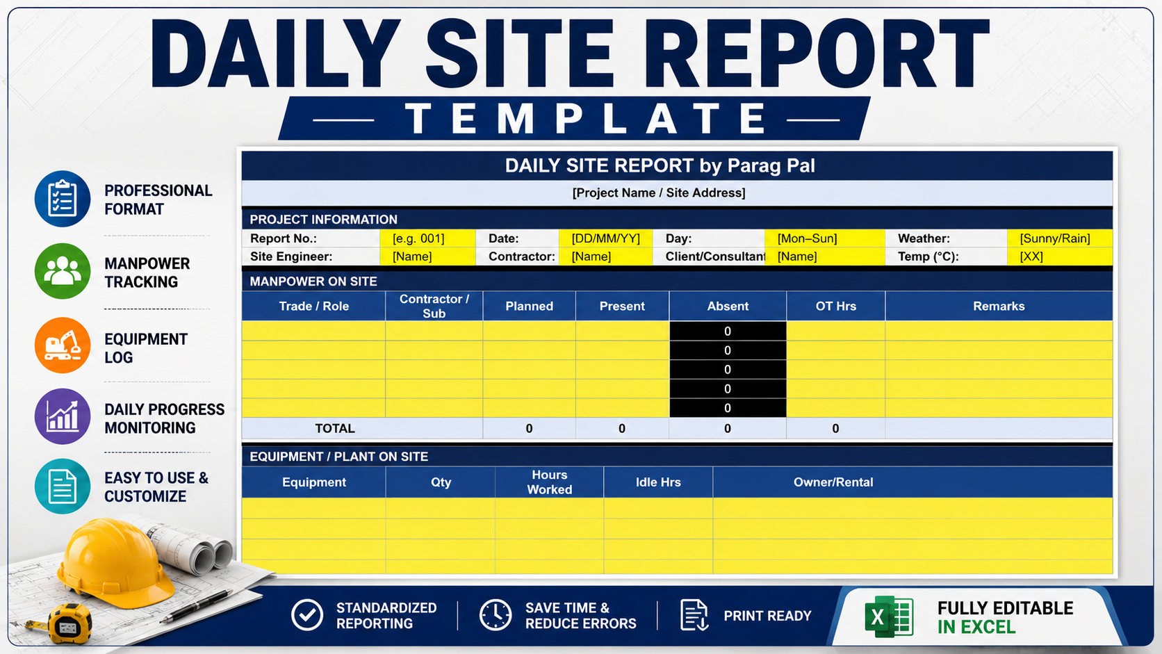 Daily Site Report Template for Civil Engineers
